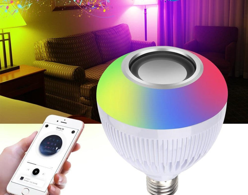 Lampada Bluetooth Led Caixa De Som Com Controle Remoto 12W Rgb Luz Colorida Balada